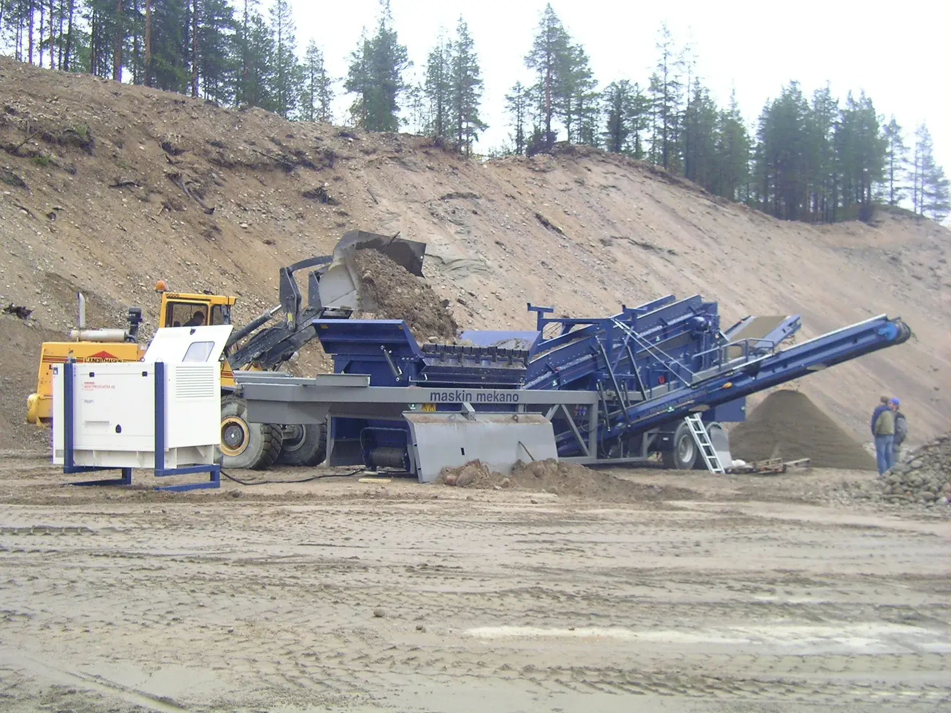 Sorteringsverk för grus och material i grustäkt